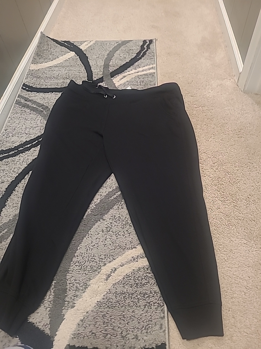 Calvin Klein Performance Logo Jogger Pants Black Plus Size 2X Drawstring Pockets - Picture 2 of 10